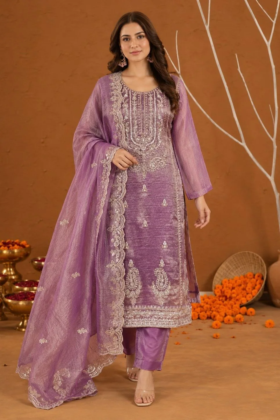 Lavender Noor - Elegant Handwork Salwar Suit Set