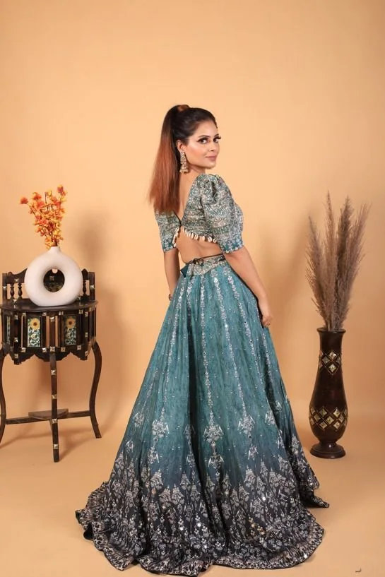 Neelaya Grace - Digital Print Mirror Work Lehenga Set